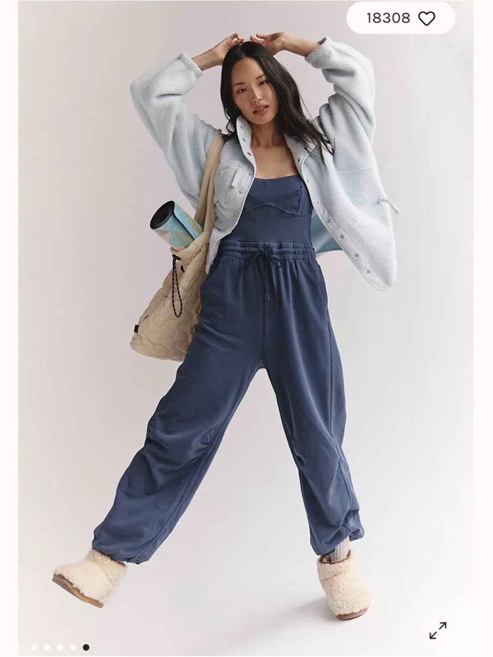 Free People Navy Blue Jumpsuit